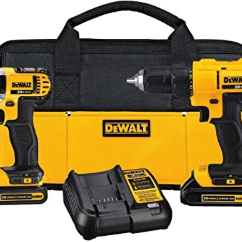 Factory Refurbished Dewalt 20V MAX* Lithium Ion Drill Driver/Impact Driver Combo Kit(1.3 Ah) – DCK240C2