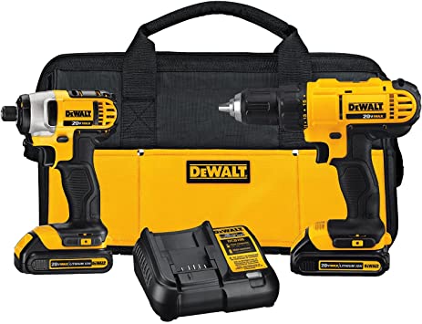 Factory Refurbished Dewalt 20V MAX* Lithium Ion Drill Driver/Impact Driver Combo Kit(1.3 Ah) - DCK240C2