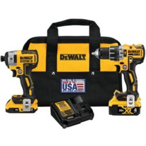 Factory Refurbished Dewalt 20V MAX* XR® cordless HAMMER DRILL/DRIVER & IMPACT DRIVER COMBO KIT DCK287D1M1