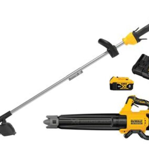 Factory Refurbished DeWalt 20V MAX Cordless Battery Powered String Trimmer & Leaf Blower Combo Kit with (1) 4.0 Ah Battery and Charger DCK0215M1