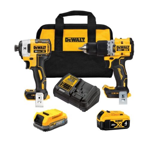 Factory Refurbished DeWalt 20V MAX* XR® Hammer Drill Driver & 1/4-in 3-Speed Impact Driver 2 Battery Combo Kit DCK2491E1M1