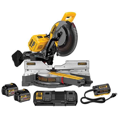 Factory Refurbished DEWALT 12″(305mm) 120V MAX* Double Bevel Sliding Compound Miter Saw Kit with CUTLINE(TM) Blade Positioning System (includes 2 batteries, (1) dual port fast charger)DHS790AT2