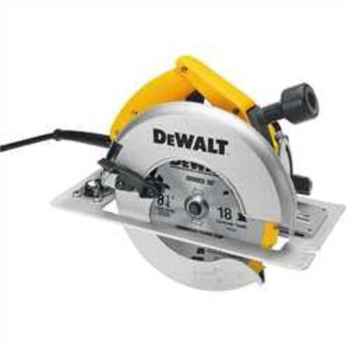 Factory Refurbished DeWalt 8-1/4″ (210mm) Circular Saw with Rear Pivot Depth of Cut Adjustment and Electric Brake DW384